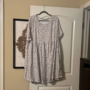Gray Leopard Print Dress